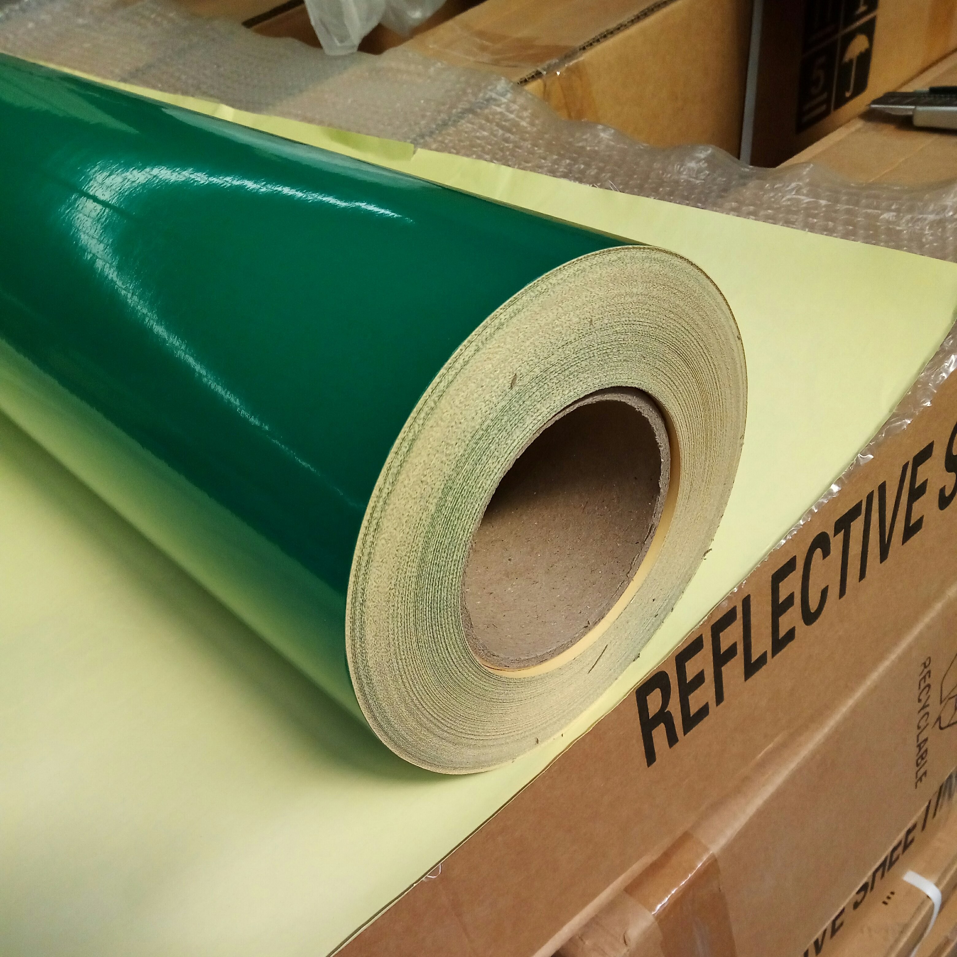 Osign Green Reflective Vinyl Film PVC Type Suitable For Digital Printing Durable